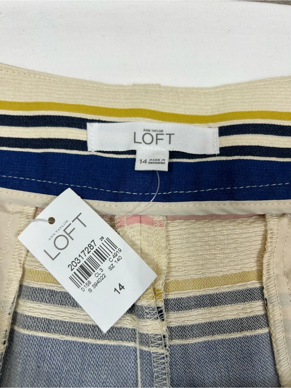 LOFT Riviera Cotton Multicolor Striped Resort Summer‎ Cruise Beach Shorts 14